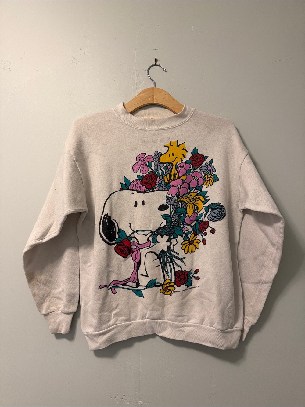 Vintage Snoopy Floral Crewneck Sweatshirt | Size L